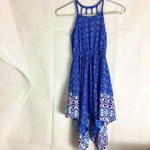 Soprano Blue Girls high low Dress, Size S (7/8)